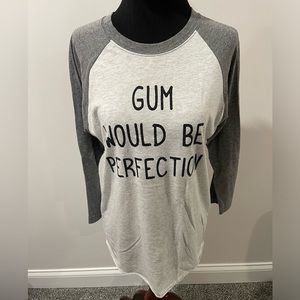 FRIENDS “Gum Would Be Perfection” long sleeved baseball tee shirt